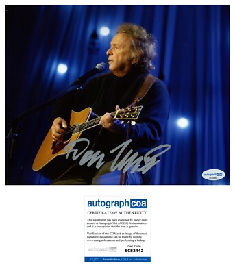 DON MCLEAN SIGNED LEGENDARY SINGER AMERICAN PIE 8x10 PHOTO - ACOA COA