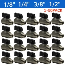 1-50PCS Air Compressor Mini Brass Ball Valve 1/8" 1/4" 3/8" 1/2"NPT Male/Female