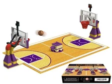 Basketball Court Building Block Set Includes Stands Compatible with Major Brands