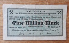Notgeld / Geldschein des Mitteldeutschen Braunkohlenbergbaues Leipzig 1923