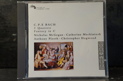 C.P.E. Bach - 3 Quartets/Fantasy / McGegan/Mackintosh/Pleeth/Hogwood