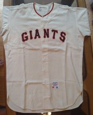 1965 Larry Jansen San Francisco Giants game used worn flannel jersey MEARS A9.5