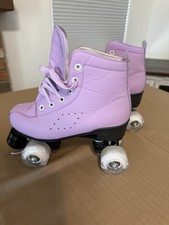   Roller Skates High-Top Light Up Wheels Double-Row Purple New
