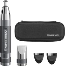 Conair Men Ear Nose Eyebrow Trimmer 360° Blade 5 Piece Kit with Travel Case