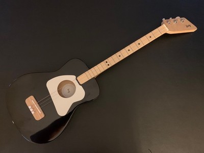 Loog Pro 3 String Black/White Acoustic Guitar- 18 Fret Maple Neck