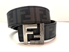FENDI - CINTURA UOMO GRIGIO/NERO - TAGLIA 40