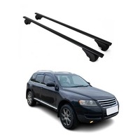DachträGer GrundträGer FüR VW Touareg Mk1 2002-2010 75Kg Stahl Schwarz 2 Tlg