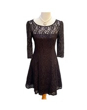 Vintage SL New York Fashions Little Black Dress ~ Fit & Flare~ Sequined Size 8