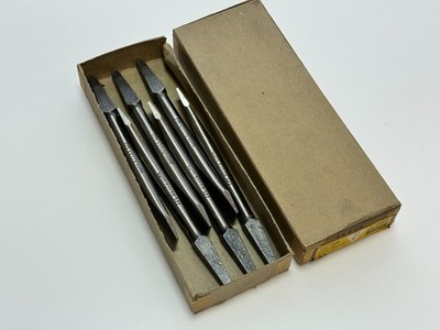 Irwin Tools USA (NOS NEW) 6pc No. 700 Brace Bit Screw Drivers, 1/2  Size w/ Box