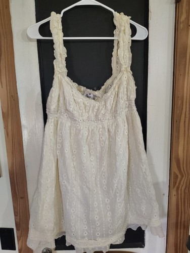 womans princess polly cream eyelet baby doll sundress size 12
