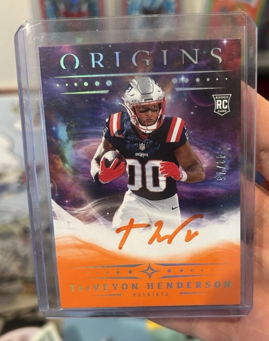 2025 Panini Origins - Rookie Autographs TreVeyon Henderson #RA-THE Orange /75