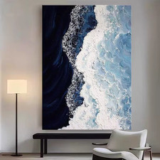 Handmade Abstract Textured Beach Oil Painting On Canvas Home Decoration Wall Art