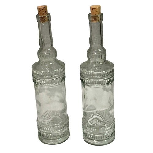 LA Mediterranea artisan handmade in Spain glass bottle set vintage corked