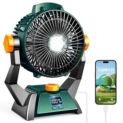 Camping Fan Rechargeable Portable LED Light 360 Hook USB Tent X60 Battery Fans