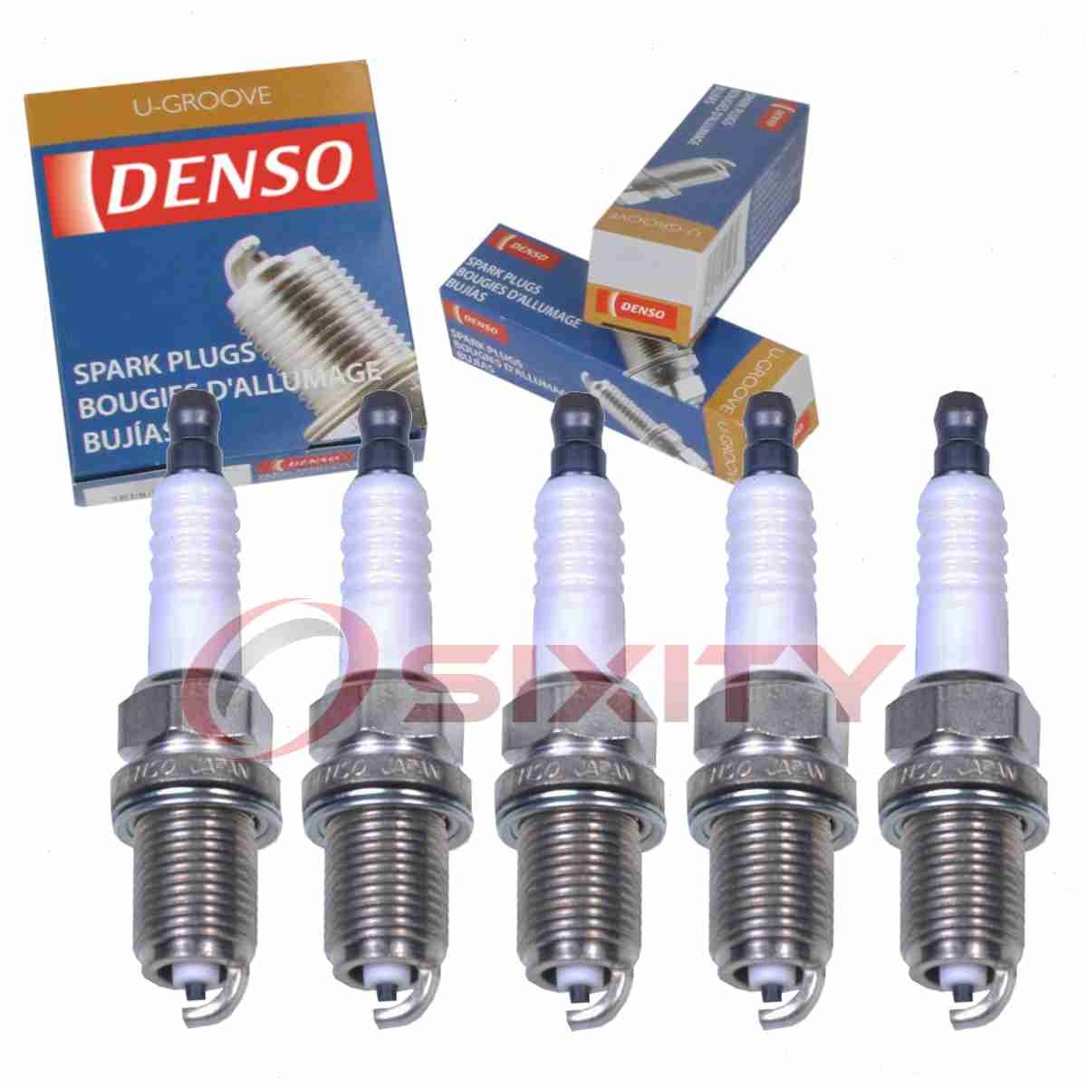 5 pc Denso Standard U-Groove Spark Plugs for 2004-2007 Volvo XC70 2.5L L5 to