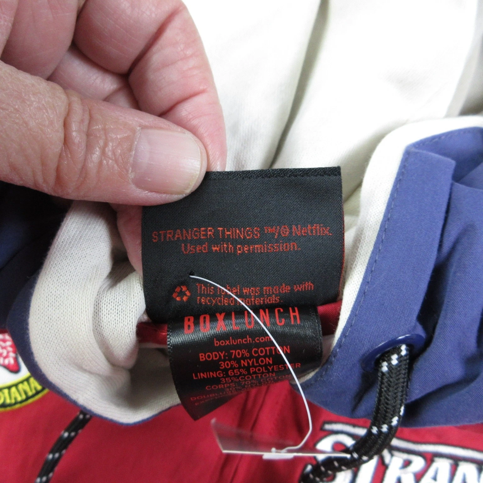 Stranger Things Jacket Mens S Red BoxLunch Windbreaker Hooded Lined Zip NWT image 12