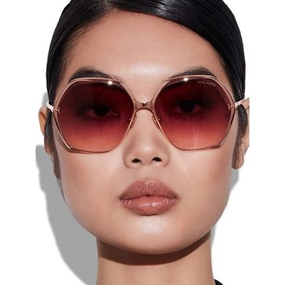 Tom Ford Fonda 02 TF912 28t Rose Gold Rose Fade Sunglasses AUTHENTIC