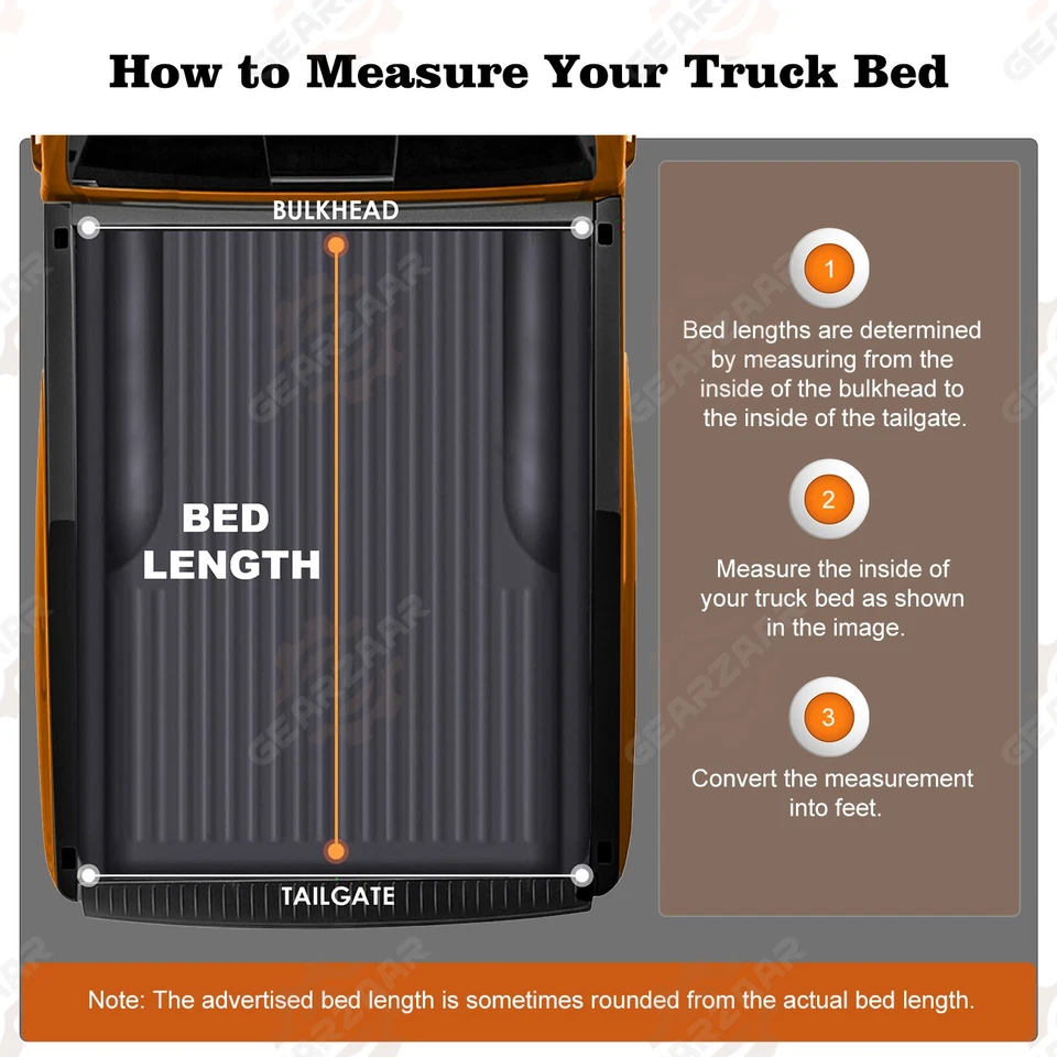 4.5FT/4.6FT Tri-Fold Hard Solid Bed Tonneau Cover For Ford Maverick 2022-2025 - Image 3 of 4