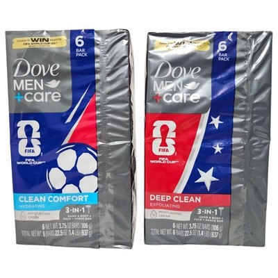 2 Dove Men+Care Deep Clean & Clean Comfort Bar Soap, 12 Bars, 3.75 oz ea- BUNDLE