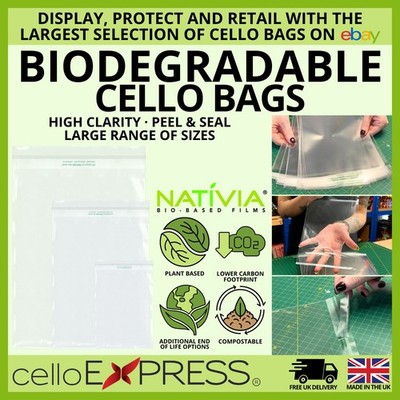 Biologisch abbaubare Cellotaschen Karte & Foto klar selbstklebend - Cellophan Display Bags