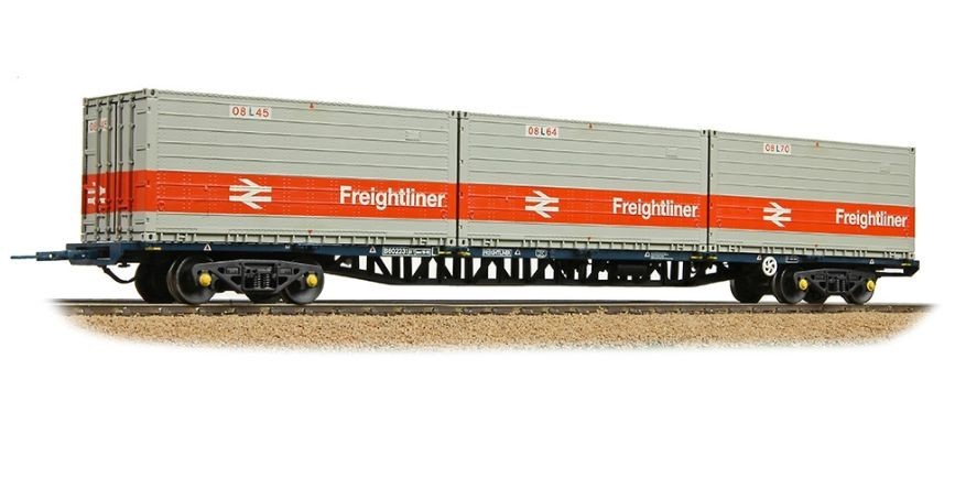 Bachmann 38-626A BR FFA Inner Flat BR Blue 3 x Freightliner Containers