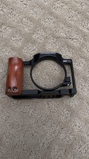 Sony ZV-1 camera wide angle lens kit and grip cage with wooden handle accessory