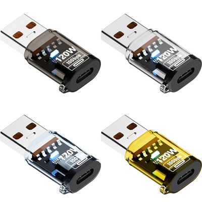 Tragbarer USB C auf USB A Adapter unterstützt 10Gbps Übertragung und 120W Leis