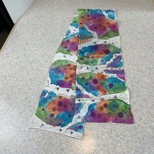 Silk Abstract Art Rectangle Artist Signed Scarf