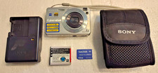 Sony Cyber-Shot DSC-W120 7.2MP Digital Camera Tested Silver w/ case 2755