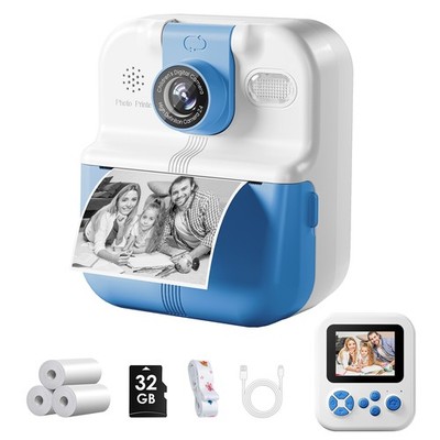 Instant print camera for kids with 1080P Videos Christmas gift for 6-10 year old