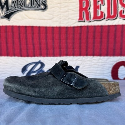 Size 39/W8/M6 - SFB Birkenstock Boston Narrow Clog/Mule Black Suede Germany