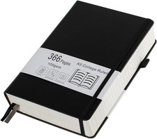 Thick College Ruled Notebook with 366 Numbered Pages, A5 Journals for Writing wi
