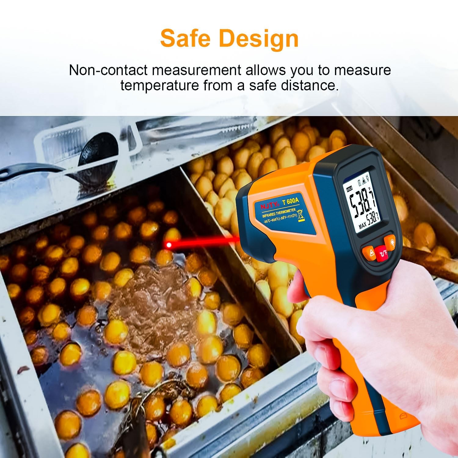 Upgraded Digital Infrared Thermometer Gun -58°F~1112°F, Handheld Non Contact H
