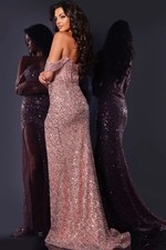 Jovani D6023 Cutaway Slit Off The Shoulder Sequin Dress prom 8