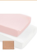 Purcomfy Bamboo Baby Table Changing Pad Covers 2-pack Pink And White