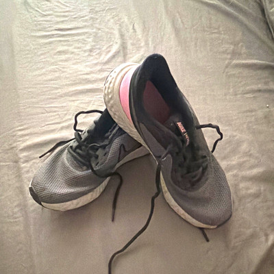 Nike Revolution Women Running Sneakers Size 9 M Gray Black Pink Mesh