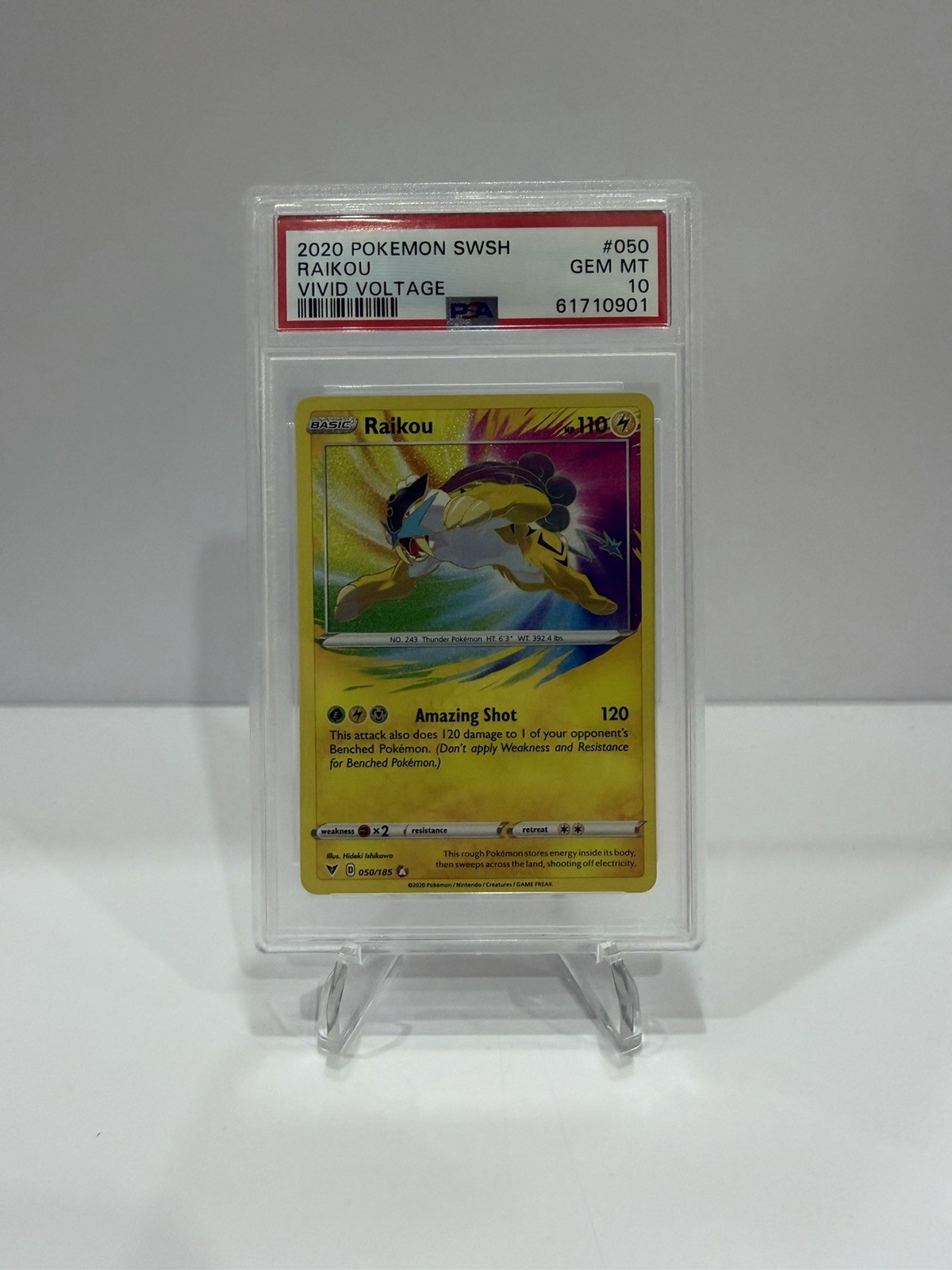 Raikou 050/185 PSA 10 Amazing Rare Vivid Voltage - Pokémon TCG