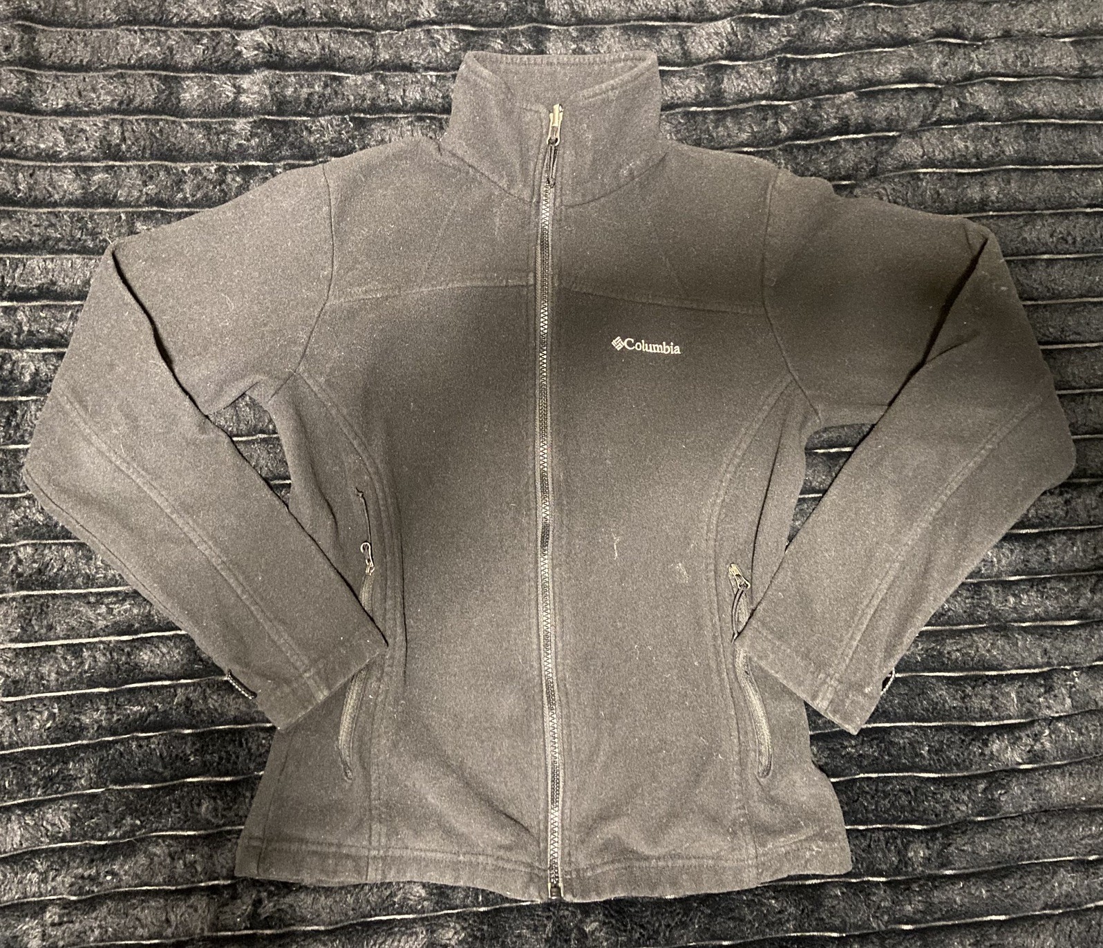 Columbia Fleece Jacket Womens XS Black Full Zip Outdoor Polar