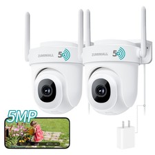 5MP Outdoor Camera 2-Pack - 24/7 Recording Wired Power, Support 5GHz WiFi  M...