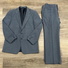 Vintage Levis Action Suit Mens 44R Blue Gray Blazer Jacket Pants Set Sta-Prest