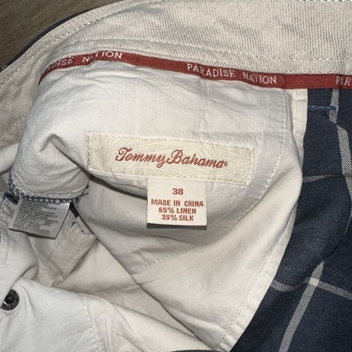 Tommy Bahama Shorts Mens 38 x 11 Blue Paradise Nation Linen Silk Blend NWOT Vaca - Picture 6 of 8