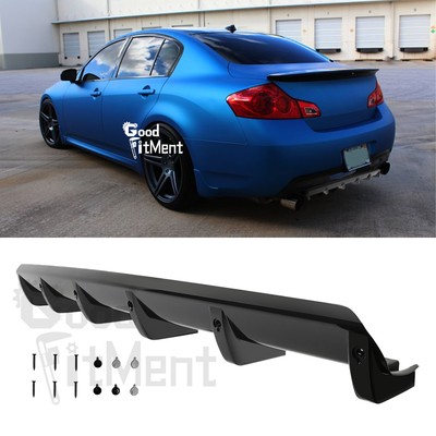 For Infiniti G35 G37 G25 Sedan Gloss Black Car Rear Bumper Diffuser 6 Shark Fins