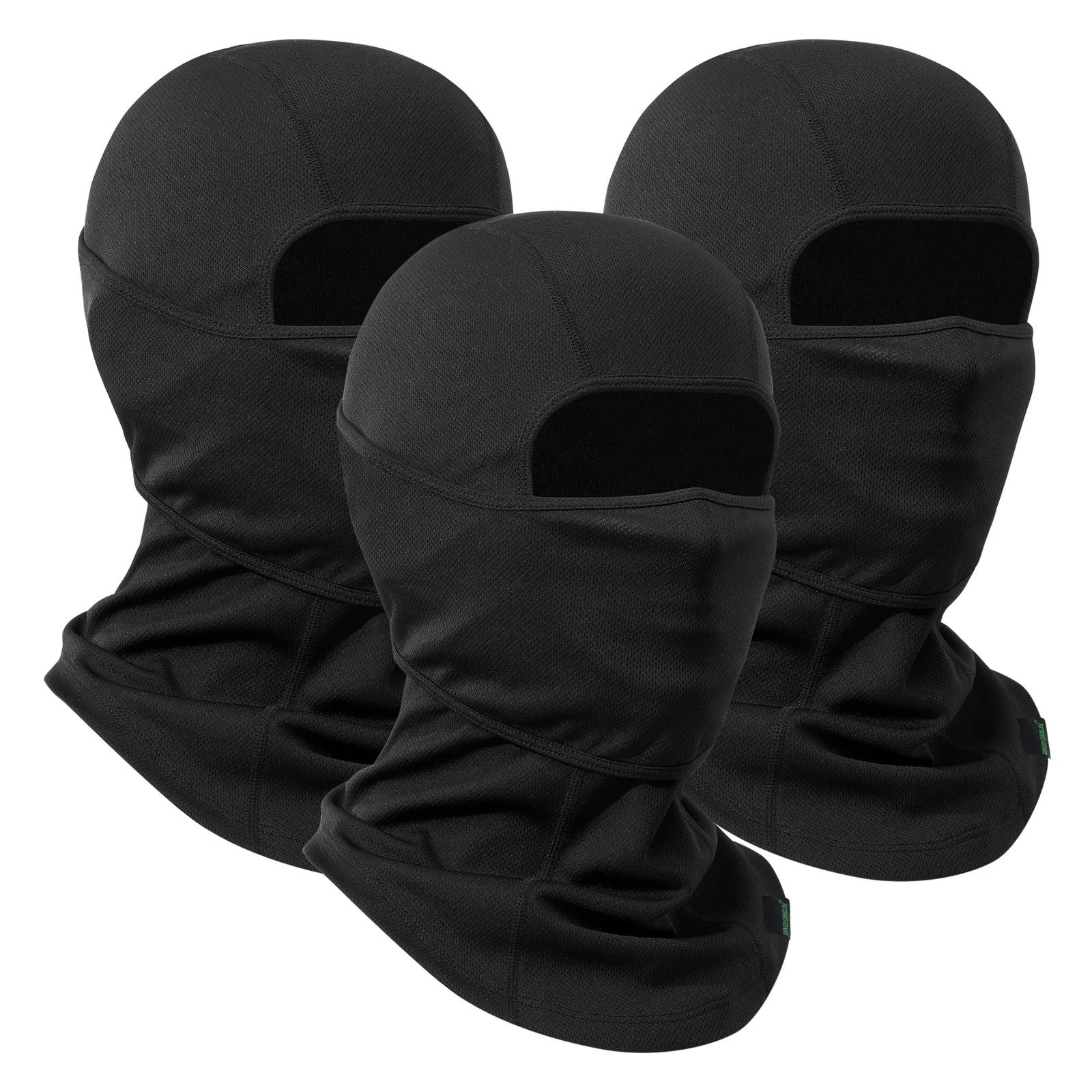 Balaclava Ski Mask 3 Pieces Full Face One Size-Medium, Black+black+black.