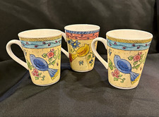 Sango Birds and the Bees by Sue Lipkin Ceramic Mug Set of 3 Asstd 3042 Excellent