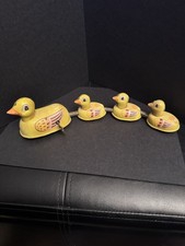 vintage tin duck family wind-up toy