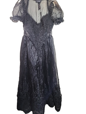 NICE M, Black Goth Gothic Zavidow Bride Long  Dress