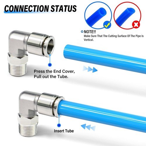 2 Stück 6mm Rohr AD x 1/4" BSP Gewinde Außenbogen Edelstahl 304 Steckverschra... - Bild 5 von 7
