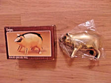 New Open Box Dessau SOLID BRASS PIG Vintage Pig Sealed in Plastic RARE Figurine