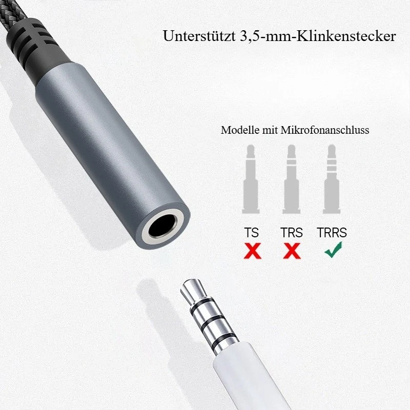 2x USB-C auf 3,5mm Klinke Adapter Kabel für Kopfhörer Mikrofon Samsung - Bild 2 von 4