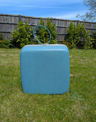 MCM 60er Samsonite Koffer Silhouette klein blau Hartseiten Tragegurt & Schlüssel